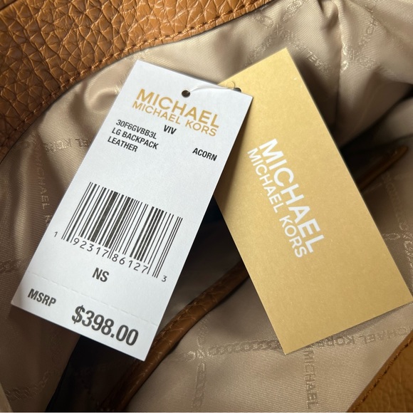NWT Michael Kors Viv Acorn Convertible Leather Backpack, 30F6GVBB3L - Picture 9 of 12